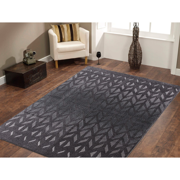 Williston Nickols Geometric Charcoal Area Rug & Reviews Wayfair
